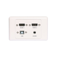 Dynalink P5978 3.5mm Audio Jack USB Type B & HDMI Fly Lead Wallplate White