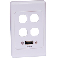 Dynalink HDMI with 4 x Mech Wallplate Dual Cover  Fly Lead