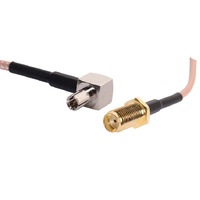 P6136 15cm SMA Female to TS-9 Right Angled Male RG316 Lead 50 Ohm Coaxial Cable