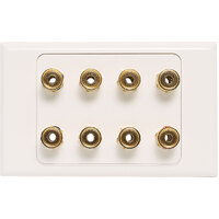 Dynalink 8 X Binding Post Dual Cover Speaker Wallplate