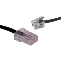 3m RJ45 Plug To RJ14 Plug Black Telephone Cable Connection Lead.