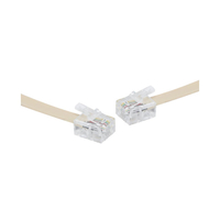 2m RJ14 Plug to Ivory Telephone Cable Connect Phone to Wall Socket Lead Adaptor