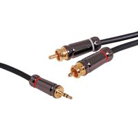 Dynalink 3m 3.5mm Stereo Plug To 2 RCA Male Cable
