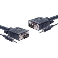 Dynalink 5m Filtered VGA+3.5mm Stereo DE15 Male-Male Cable