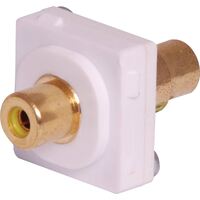 Yellow RCA To RCA Clipsal Clip-In Mechanism