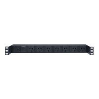 Powertran P8166 Rack Mounted Surge Protected 7 Way Power Board SAA Approved BLK