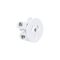 P8243 3 Pin 10A Flush Mount Mains Socket - Rear Wire Entry White