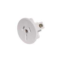 3 Pin Flush Mount Mains Socket Rear Wire Entry White