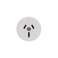 3 Pin Flush Mount Mains Socket Rear Wire Entry White