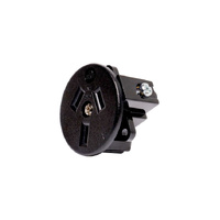 P8253 3 Pin 10A Flush Mount Mains Socket Black -Rear Entry