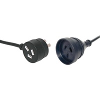 Powertran 10m Black Mains Extension Piggyback Lead
