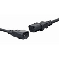 Powertran 2m IEC C13 To C14 (Male To Fem.) 7.5A Black Appliance Mains Power Cable