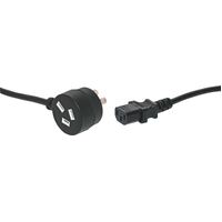Powertran 2m 3 Pin Piggyback To IEC C13 Black Extension Power Cable