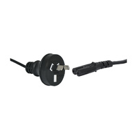Powertran  0.75m 2 Pin 2.5A Figure 8 Black Appliance Mains Power Cable