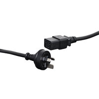 Powertran IEC C19 15A to 3 Pin Black Appliance Mains Power Cable 2m