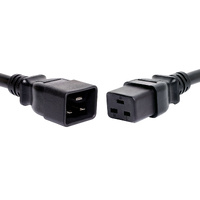 Powertran IEC C20 Male to C19 Female Mains Extension Power Cable 2m Black