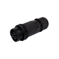 P8651 3 Pin 16A Locking Female Line IP68 Waterproof Plug PA66 Copper Alloy Black