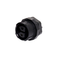 P8662 2 Pin Connector 450V 30A Locking Female Chassis IP68 Waterproof Plug Black
