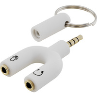 Pro.2 PA1078WH TRRS to Stereo & Mic Adaptor 4Pole Plug to 3.5mm CTIA White