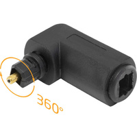 Pro.2 PA1908 Toslink Right Angle Adaptor Plug to Socket with Rotating End