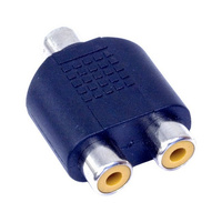 PA2485 RCA Socket to 2x RCA Sockets Plastic Adaptor