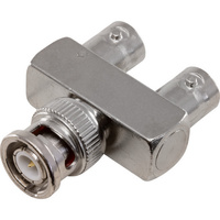 PA6034 BNC Plug to 2x BNC Sockets Y Shape Male to Female Adaptor 
