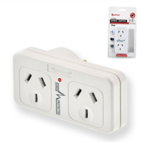 Sansai PAD-017LS Power Surge Protected Active Indicator Left Hand Double Adaptor