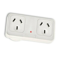 Sansai Power & Surge Protection Active Indicator Right Hand Double Adaptor