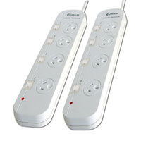 Sansai PAD-054SW 4 Outlet Individually Switched Powerboard 2 Pack White