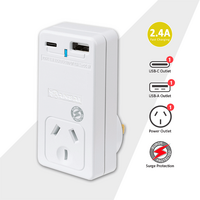 Sansai Recharge USB C + A Power Adaptor And Wall Charger with Surge Protection