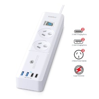 Sansai PAD-4122C 2 Outlet Surge Protect Powerboard with 2 USB A & 2 USB C Ports 