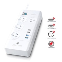 Sansai PAD-4144C 4 Outlet Surge Protect Powerboard with 2 USB A & 2 USB C Ports 