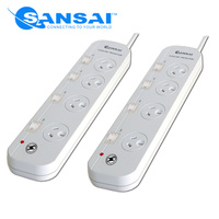 Sansai 2 Pack 4 Ways Individually Switched Surge Protected Powerboard
