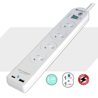 Sansai PAD-501USB 4Socket USB Powerboard/Adaptor With USB-A/USB-C Ports White