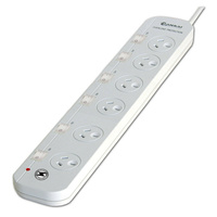 Sansai 6 Way 10A 240V Switched Surge Protected Powerboard Reset Indicator Light