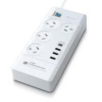 Sansai 4 Power Outlet USB-A & USB-C Charger Ports Surge Protect Powerboard