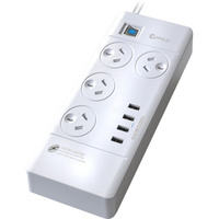 4 Way Power Board With USB Surge 4 USB 4.2A Sansai