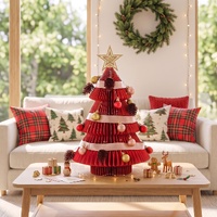 Jingle Jollys Folding Christmas Tree 47CM Xmas Table Decorations Red