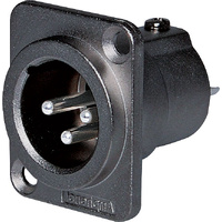 Amphenol 3 Pin Male Chassis Mount XLR AC3MDZB Solder Bucket Connections Black