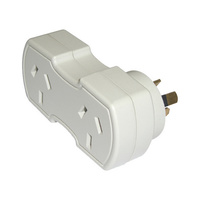 EVERSURE PB20L Double Slimline Left Hand Side By Side Power Adaptor White