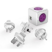 Allocacoc Power Cube Travel Adaptor 2 way 2x USB Charging Ports