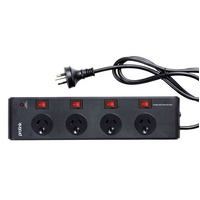 Prolink PB41BK-5M 4 Way Power Board  Individually Switched Black 5m lead Black