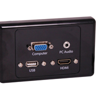 Dynalink HDMI VGA, 3.5mm, USB Type A Black Wallplate Dual Cover Flyleads