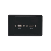 Dynalink PB5962A HDMI USB Type A Wallplate with Flyleads Black