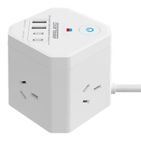 Arlec PBCB4APD20-P 4-Outlet Power Cube with PD20W USB-2A+2C 0.9m Power Cord WHT