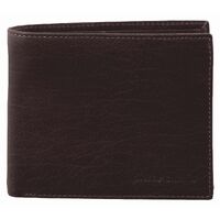 PIERRE CARDIN 3-Fold Rustic Leather RFID Protected Men's Wallet Brown
