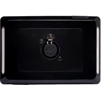 REDBACK PC0456B 5 pin XLR Horizontal Microphone Wallplate - Clipsal Pro Black