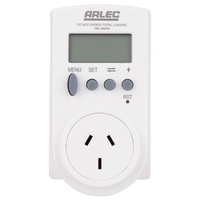 Arlec PC223 Energy Cost Electrical Meter Clear & Easy to Read LCD Display White