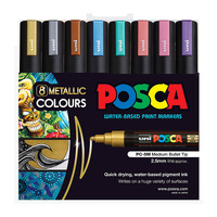 Posca PC-5M Med Blt Metalc Pk8