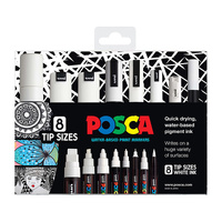 Posca One Ea Tip Size Wht Pk8